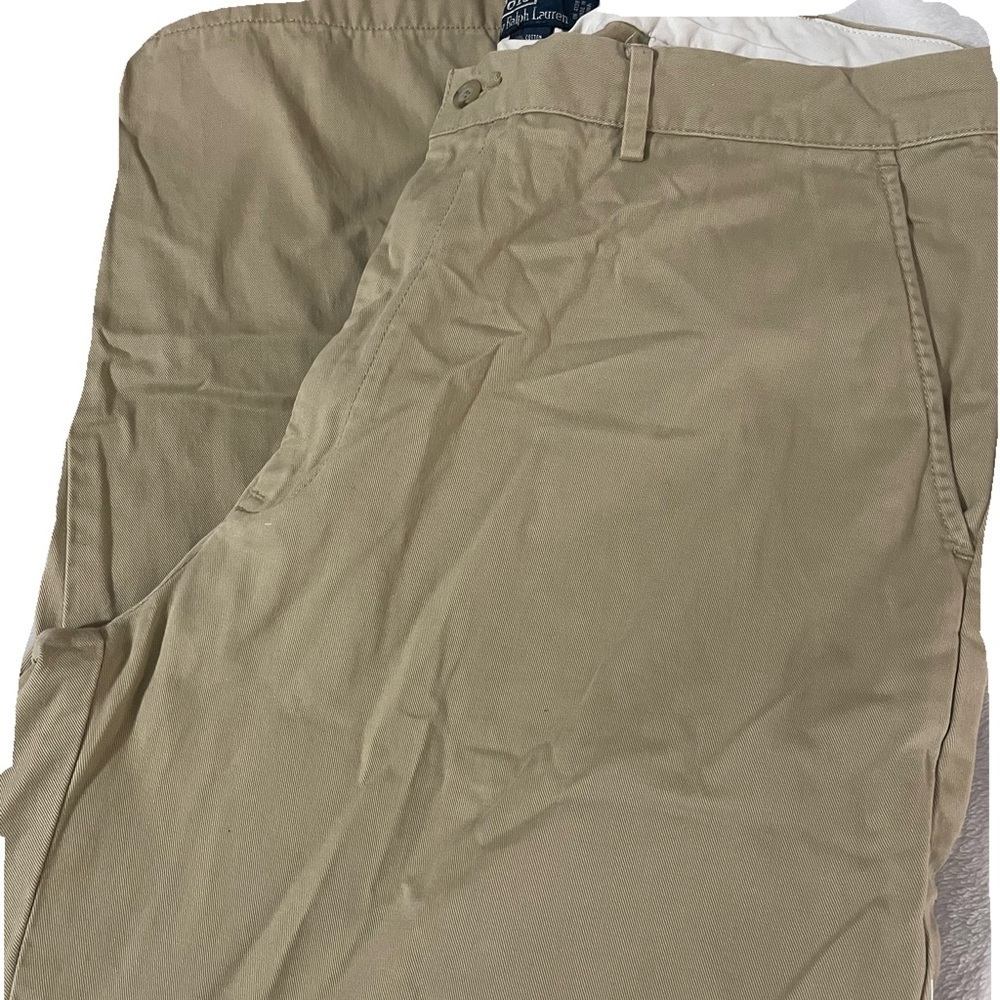 Ralph Lauren Polo Classic Chino Pants Khaki Tan Men’s Size 40x30 Flat Front - Picture 3 of 7